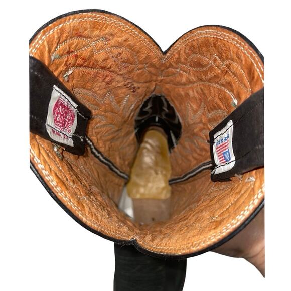 NOCONA BOOTS Black Green Western Cowboy Boots     Size: 6 - Picture 7 of 9